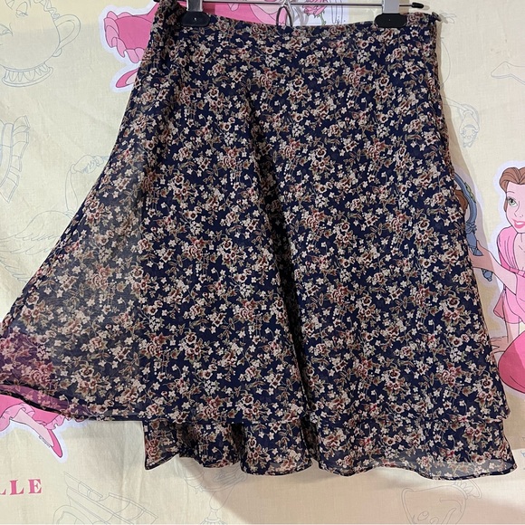 Express Dresses & Skirts - Vintage Express Navy Floral A-Line Skirt